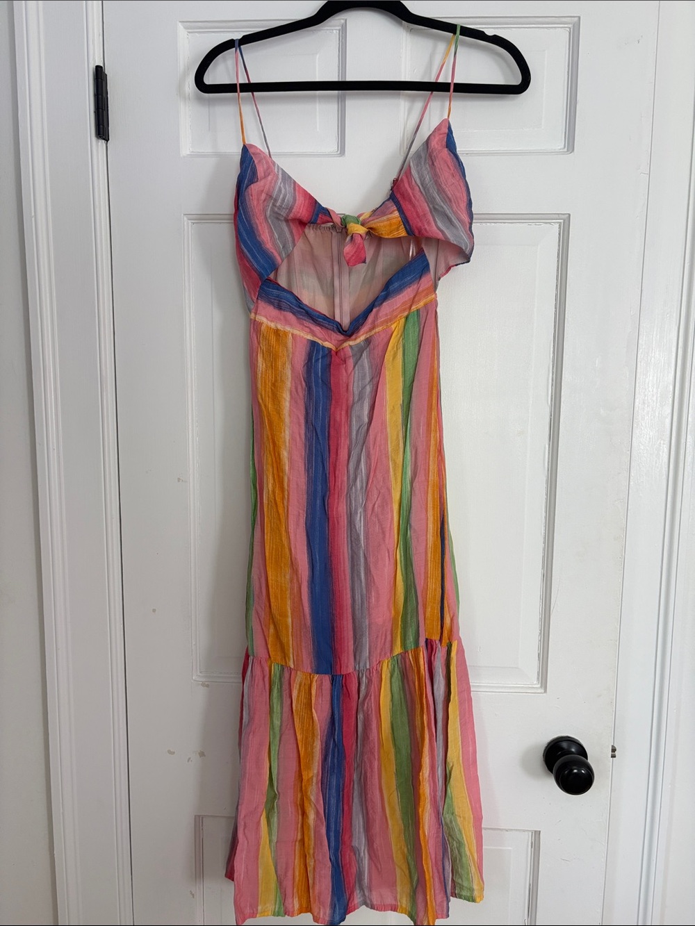 Endless Rose Multi-Color Striped Tie-Front Maxi Dress